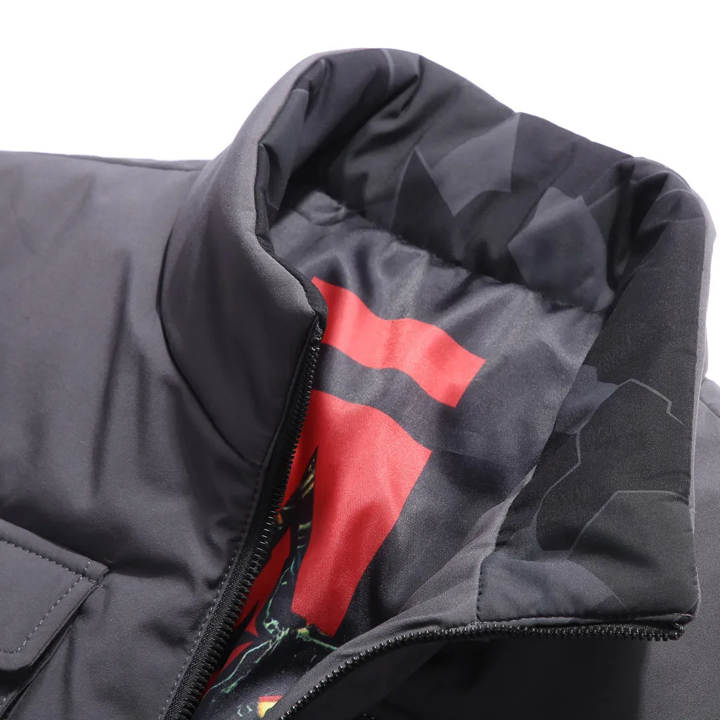JAYCOSIN Men's Vest Jackets Autumn Winter Fashion Sleeveless zip Vests Casual Coats Male pocket Cotton-Padded Man Vest Polyester