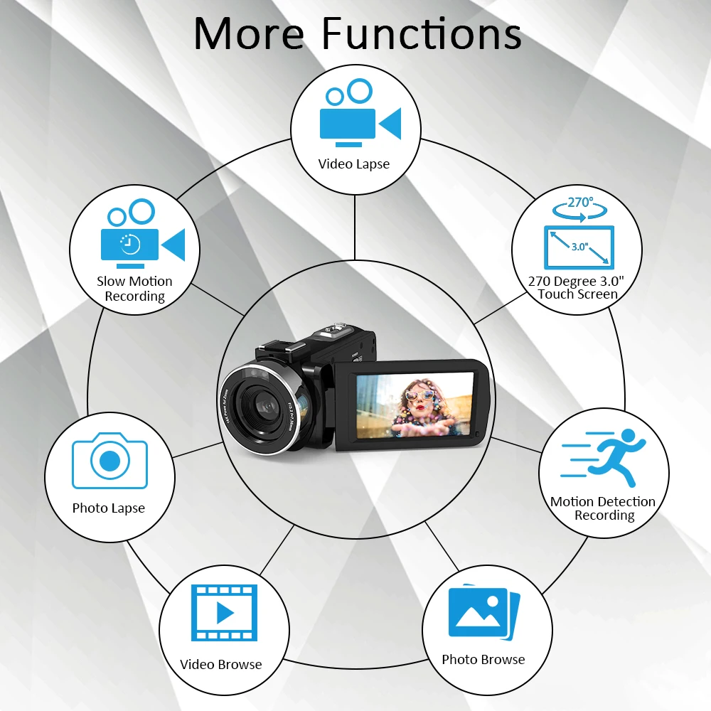 Andoer 1080P HD WiFi 3," lcd сенсорный экран ИК ночного видения портативная видеокамера+ микрофон+ 0.39X широкоугольный объектив