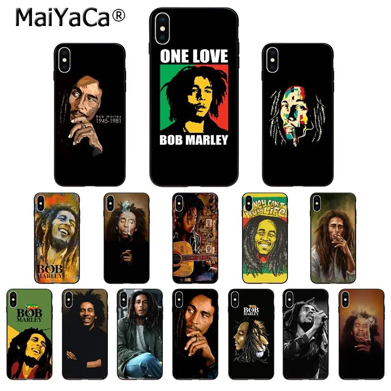 Мягкий силиконовый чехол MaiYaCa Bob Marley из ТПУ для iPhone X XS MAX 6 6s 7 7plus 8 8Plus 5 5S SE XR 11 11pro