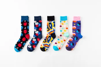 

Brand Quality Men Socks Combed Cotton colorful Happy Funny Sock Hot Sale fashion Casual long Mens compression socks