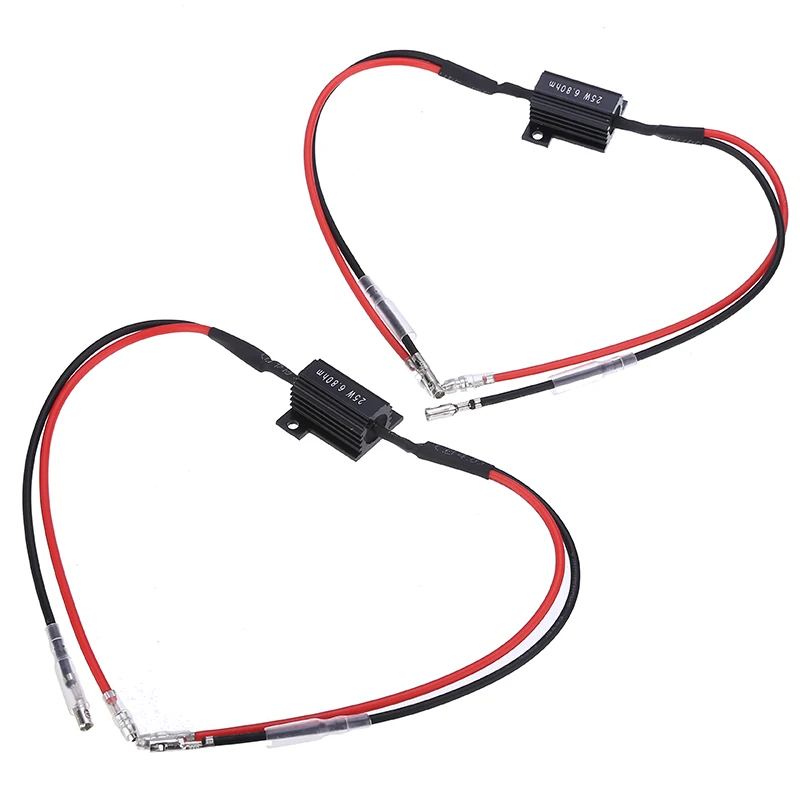 2PC Moto Resistance Power Resistor Load Decoding Resistor For LED Mini Turn Signal Flash No Flashing Repairing 25W 6.8Ohm
