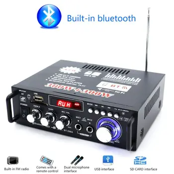 

600W Car Amplifier LCD Display Digital HIFI Powers Amplifier Bluetooth FM Car Home Stereo Subwoofer W/Remote
