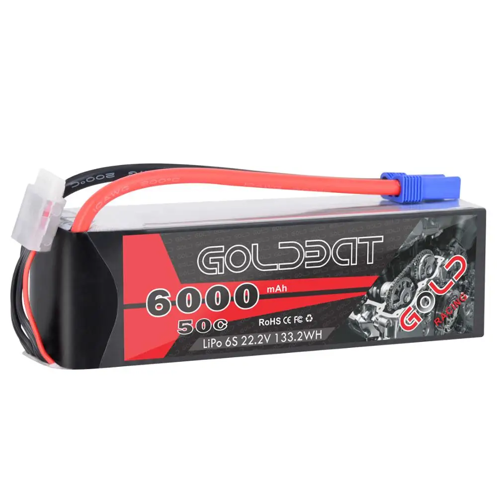 GOLDBAT 6S 6000mAh 22,2 V 50C LiPo RC Батарея с EC5 Plug and XT90 Разъем для RC автомобиль грузовик радиоуправляемая автомодель трагги RC Heli RC самолет Drone