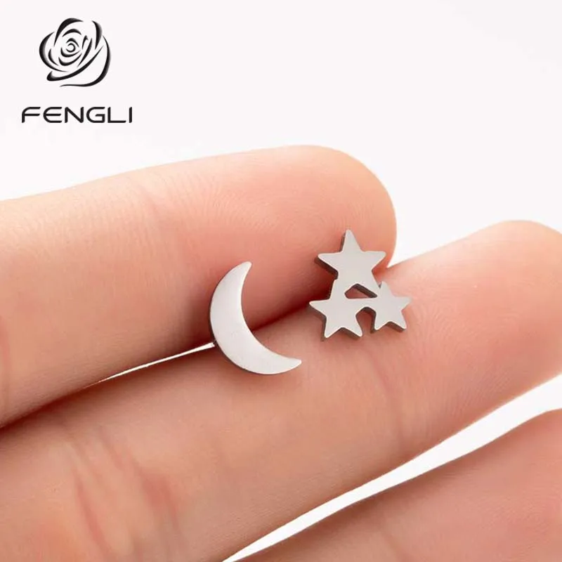 FENGLI Moon and Star уникальные романтические серьги Модные женские милые для девочек