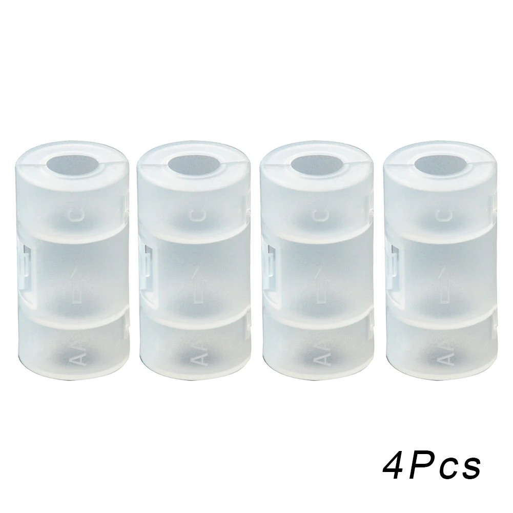 button cell battery 2/4PCS LR06 AA to C LR14 Size Transparent Battery Storage Box AA to C Battery Adapter Holder Case Converter Switcher 5*2.6cm coin battery Batteries