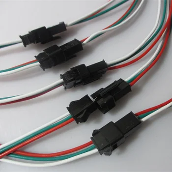 

50 Pairs 3-Pin JST Connectors Red/green/white For 3PIN plug and socket RGB LED Strip Female Male,each 22AWG wire 15cm long wire