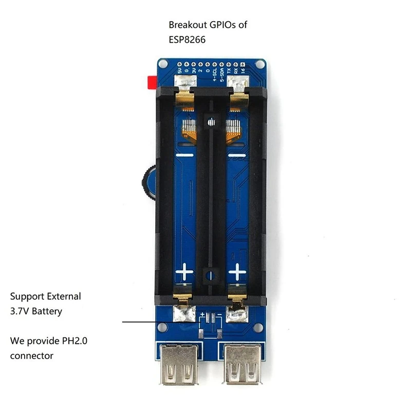 Wi-Fi Deauther Монстр V4 Esp8266 18650 макетная плата Защита от неправильной полярности антенна чехол Мощность power Bank 5V 2A