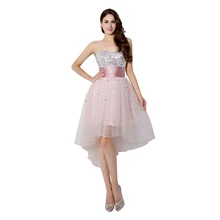 Бальное платье без бретелек Асимметричный Тюль платья для выпускного вечера с блестками