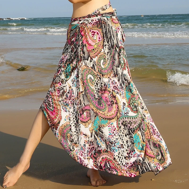 A-Totem-Skirt Комплект из 2 предметов для танца живота, для восточных танцев, одежда для тренировок, новая женская одежда для танца живота, юбка с принтом, костюм для танца живота, топ, юбка - Цвет: A-Totem-Skirt