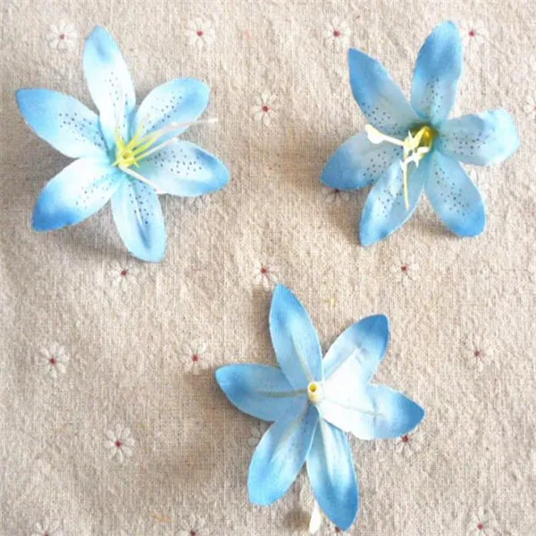 Синий 48P поддельные головки цветка Morning Glory диа. 7,5 см/2,9" Искусственные цветы для DIY свадебный веночек браслет шпилька аксессуары - Цвет: Синий