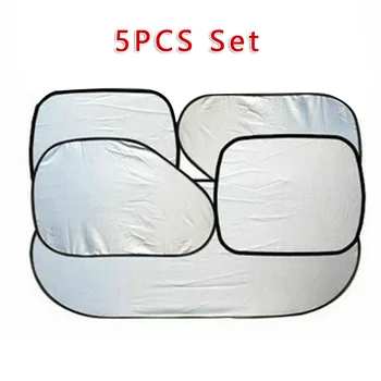 

5pcs/Set Car Window Sun Shade Windshield Shield Visor Block Cover Reflective Foldable Summer Car Styling Accessories