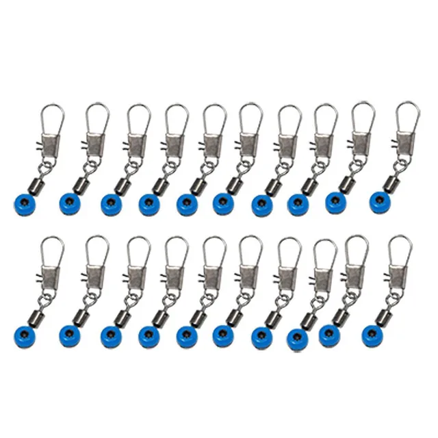 40pcs Fishing Float Rolling Swivel Supplies Tackle Tool Fishing Line To Hook Swivels Shank Clip Connector Fishing Accessories 20pcs blue