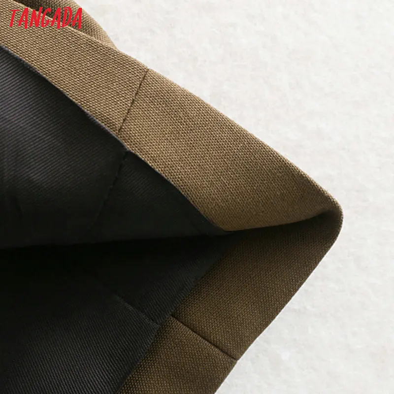Tangada женский короткий Стильный двубортный пиджак дизайнерский Новое поступление Повседневный Женский блейзер с карманами Топы 2W98