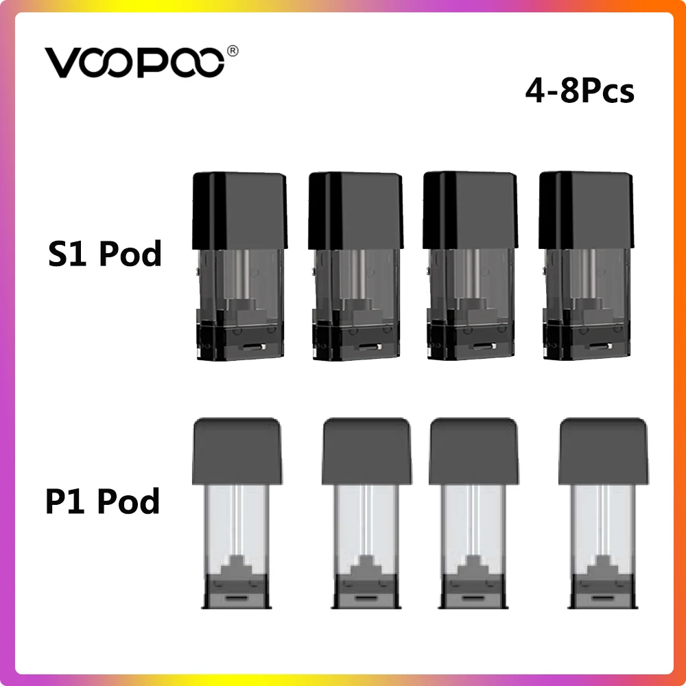 Оригинальный картридж VOOPOO Drag NANO Pod 4 шт. упак. 1 мл с катушкой 8 Ом 6 5ом для