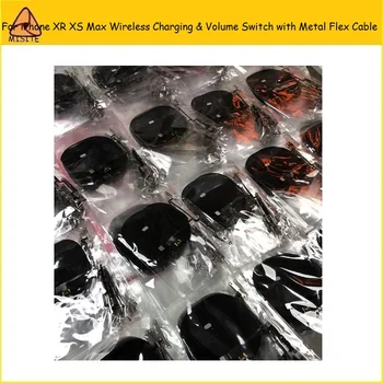 

1PC NFC For iPhone XR XS XS Max XSM Wireless Charging Chip Coil & Volume Switch Flex Cable with Metal Bracket Assembly Parts