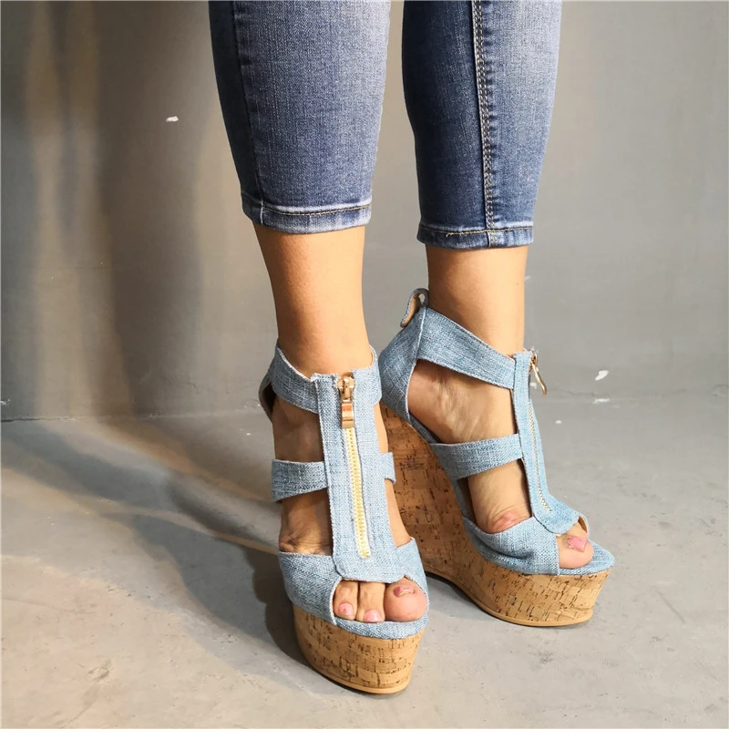 wooden heel platform shoes
