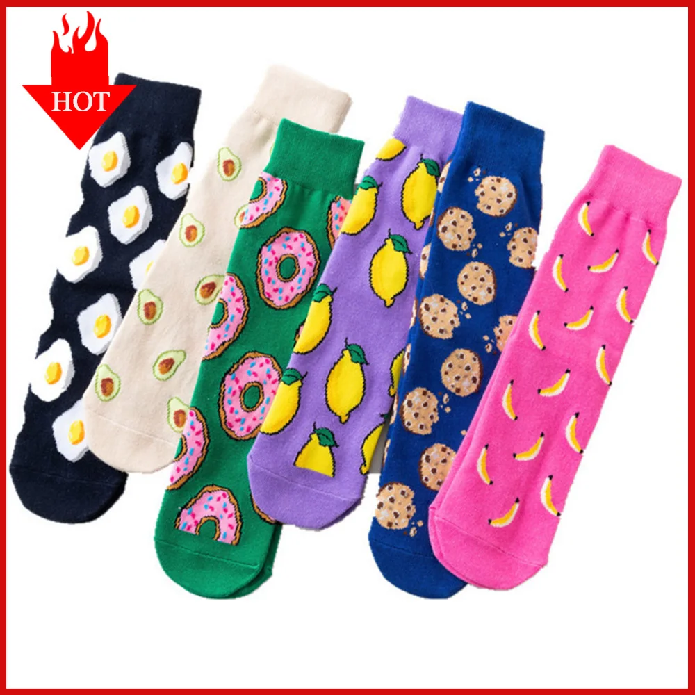 VDOGRIR 1 пара зимние женские забавные носки милые Мультяшные Фрукты Банан авокадо