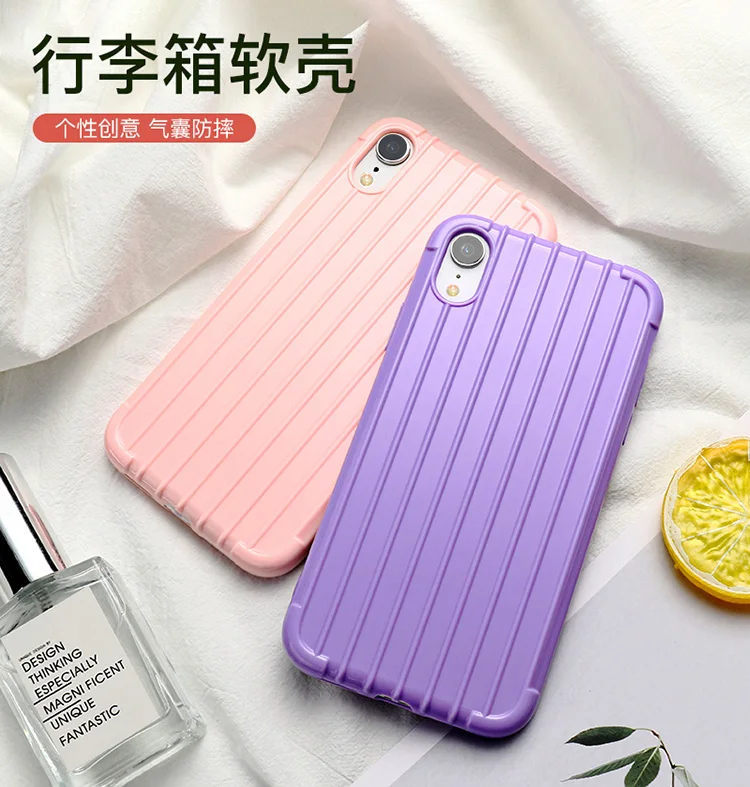 

New Suitcase candy color case for iphone 6 6S Plus 7 7S Plus 5 5S SE X XS MAX XR Soft TPU Silicon Cover