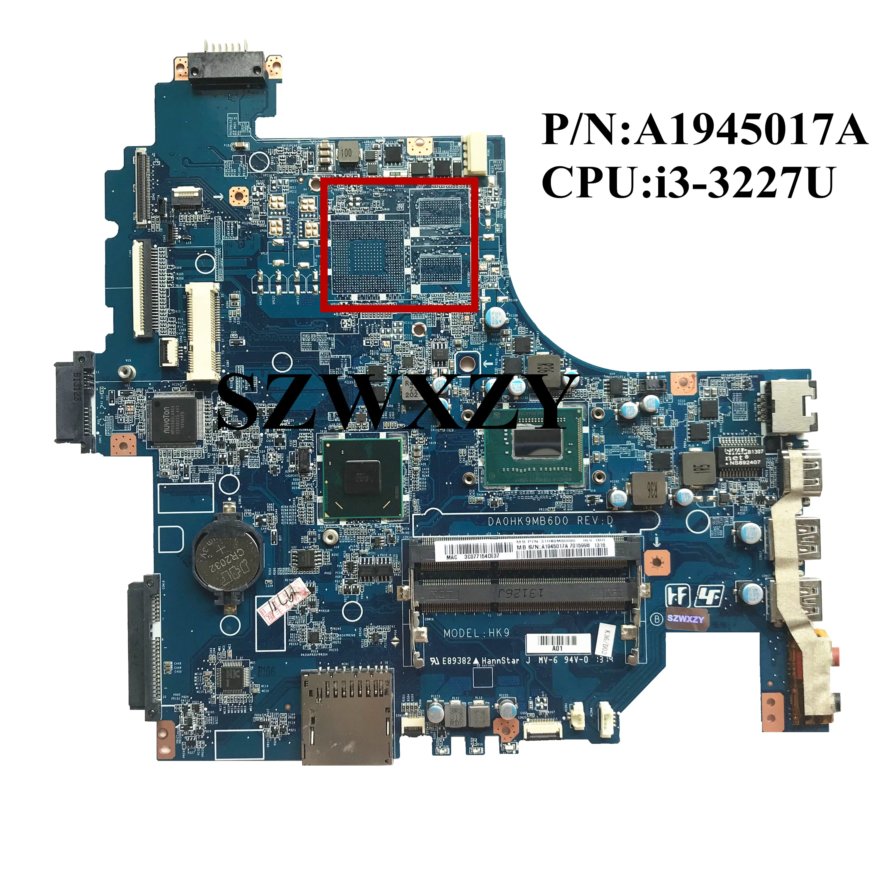 Отлично подходит для sony Vaio SVF152 серийная материнская плата для ноутбука с i3-3227U cpu DA0HK9MB6D0 A1945017A рабочая