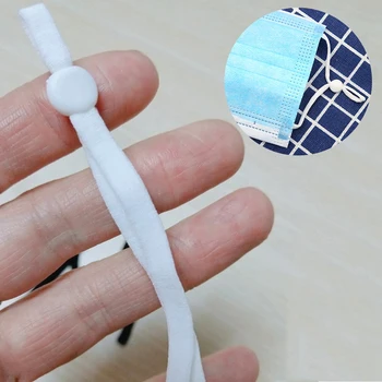 

50Pcs Sewing Buckle Making Mask Elastic Band Masks Rope String Ear Cord Sewing Elastic Band Earloop Lanyard DIY Making Mask Tool