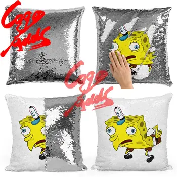 

Chicken Spongebob sequin pillow | sequin Pillowcase | Two color pillow | gift for her | gift for him | pillow | magic pillow