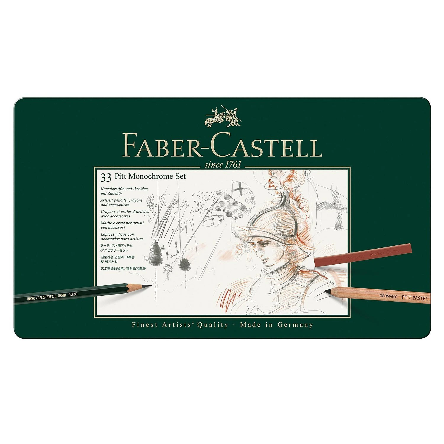 Faber Castell Питт графитовые комплект 9000 олова 11/19/26/33 Профессиональный эскизов карандаши для рисования набор 112972 112973 112974 112977