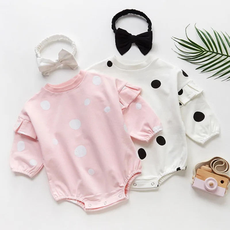 

Newborn Cute Baby Rompers 2pcs Baby Girls Clothes Jumpsuit Romper+Headband Infant Toddler Bebe Kids Spring Autumn Outfits Set