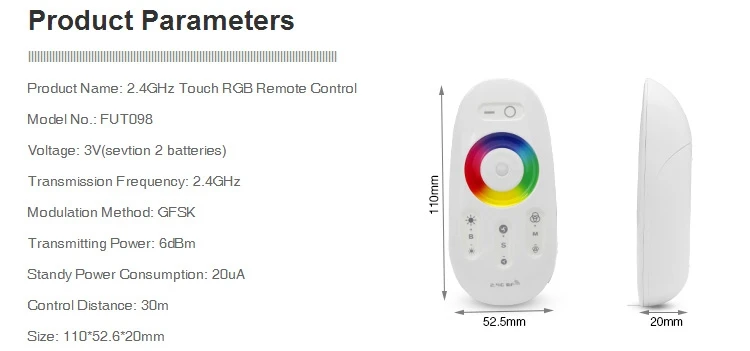 Mi светильник 2,4G RF беспроводной Одноцветный диммер CCT RGB RGBW RGB+ CCT для светодиодных лент контроллер умная Светодиодная лента пульт дистанционного управления - Цвет: FUT098