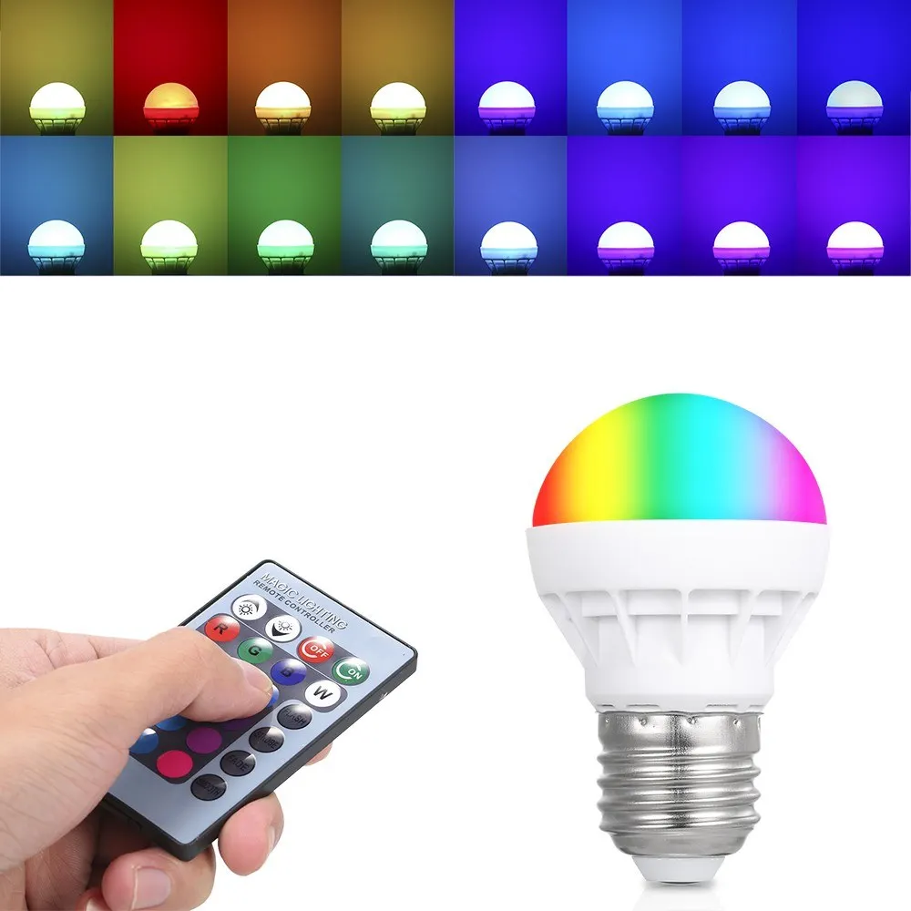 NEWKBO AC85-265V 3W RGB светодиодный светильник лампы с Чувствительный ИК-пульт