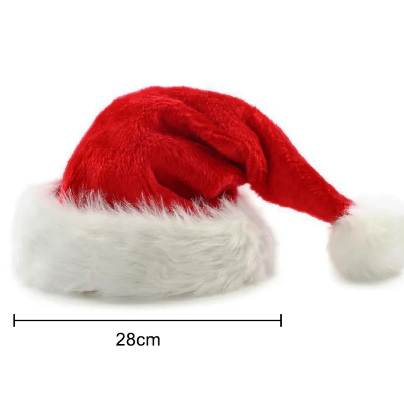 Christmas Hat Red And White Long Plush Santa Hat Festive Party Hat For Adults