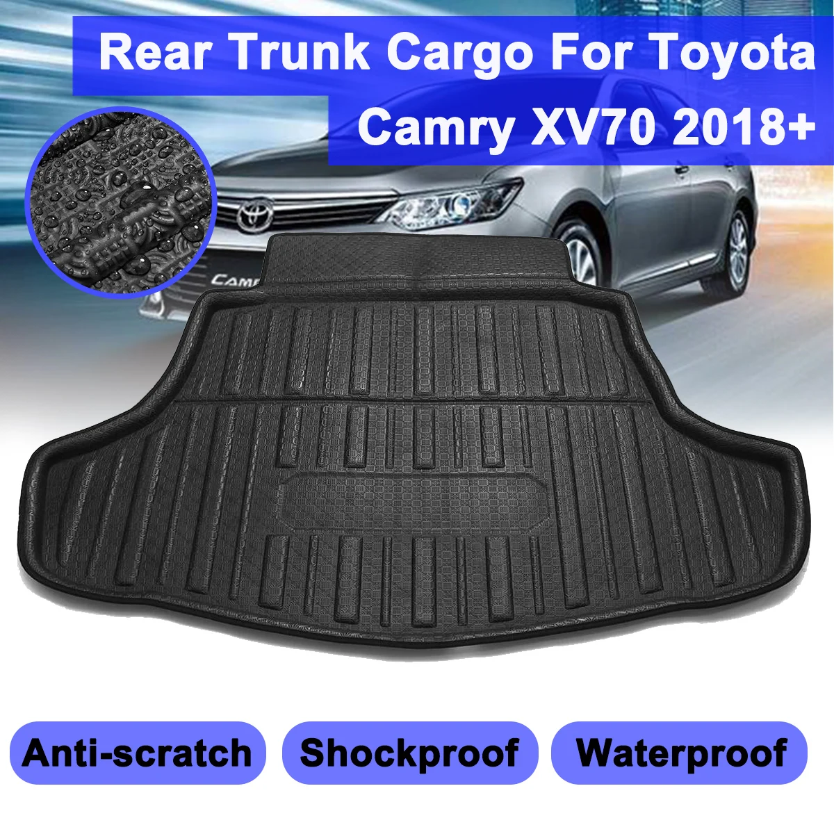 Для Toyota Camry XV70- задний багажник Грузовой Коврик для багажника, коврик для багажника, коврик для багажника, поднос, напольный лист, ковер, автомобильные аксессуары