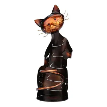 

Cat Wine Rack Holder Shelf Metal Practical Sculpture Stand Home Decoration Interior Crafts