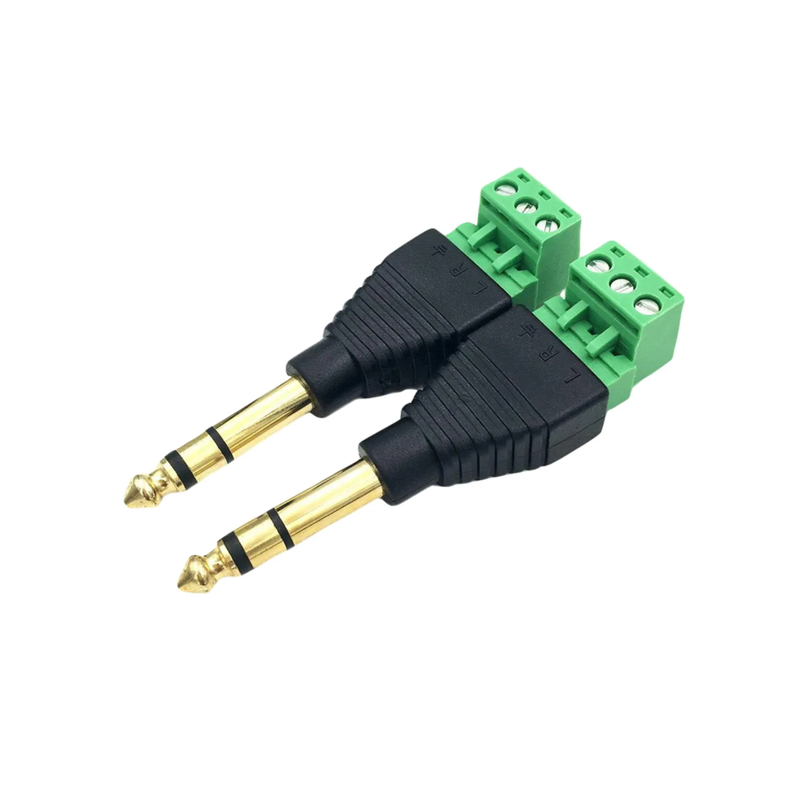3.5mm 1//8/" Stereo TRS Plug To AV Screw Video Balun Terminal Adapter Cable Cord