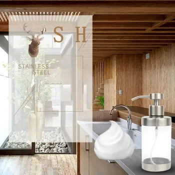 

2020 New Soap Foaming Pump Bottle Acrylic Stainless Steel Foam Lotion Liquid Dispenser