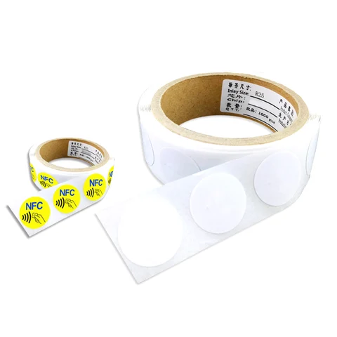25mm White NFC Stickers Protocol ISO14443A13.56MHz NTAG 213 Universal Label RFID Tags And All NFC Phones
