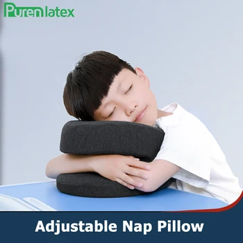 

PurenLatex Children Slow Rebound Nap Pillow Protect Neck Memory Foam Orthopedic Pillow Adjustable Height Pillow for Students