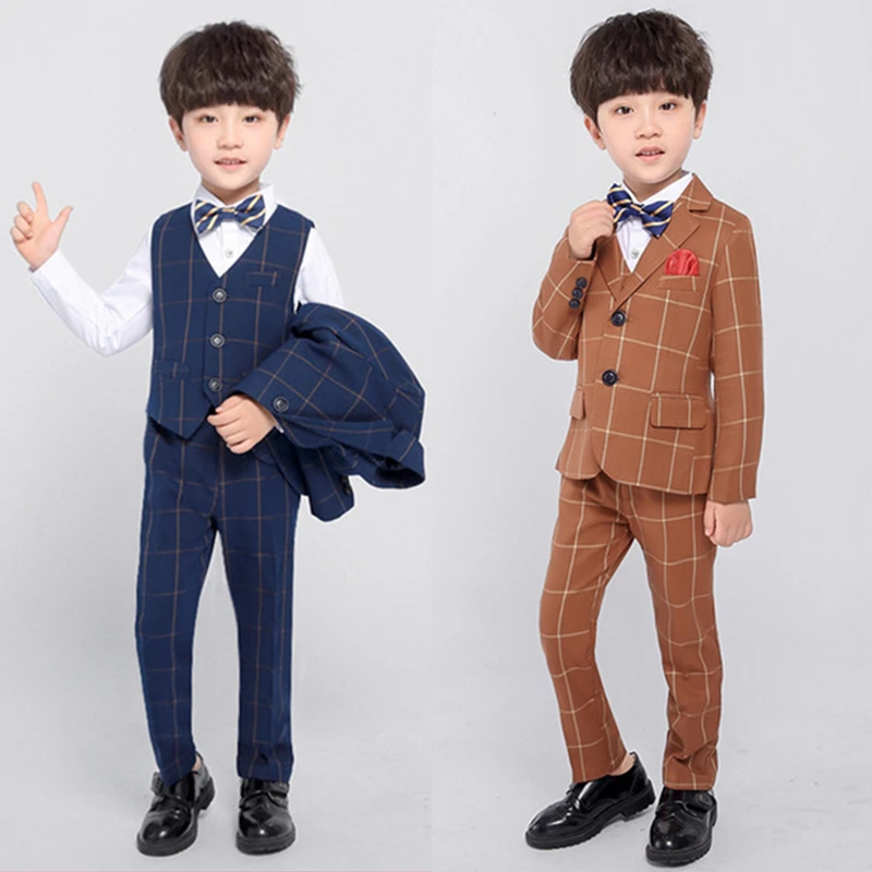 Высококачественный клетчатый костюм для детей новый модный детский Блейзер