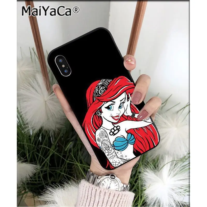 MaiYaCa Bad princess черная татуировка черная Оболочка Чехол для телефона Apple iphone 11 pro 8 7 66S Plus X XS MAX 5s SE XR чехлы