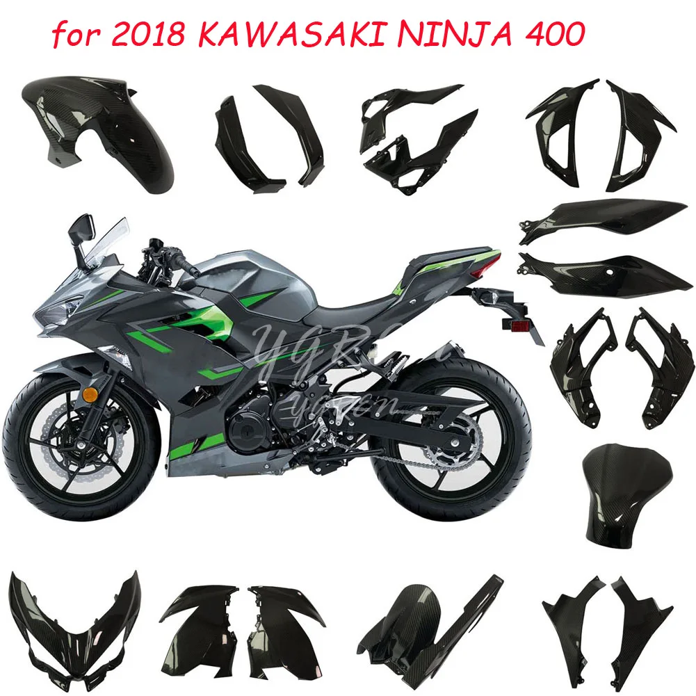 18 штук 3K саржа предварительно-Preg углеродное волокно для Kawasaki Ninja 400 ВЕСЬ кузов крышки-обтекатели
