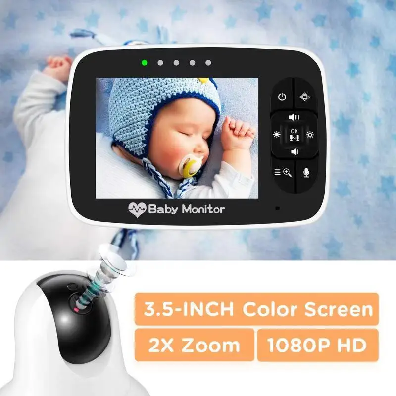 NEW M935 3.5 inch Baby Monitor Infrared Night Vision Wireless Video Color Monitor With Lullaby Remote Pan-Tilt-Zoom Talk Back