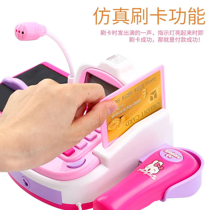 

Children Cash Register Supermarket Trolley GIRL'S Kitchen Play House Model Trolley Cooking Baby Cashier Desk Toy
