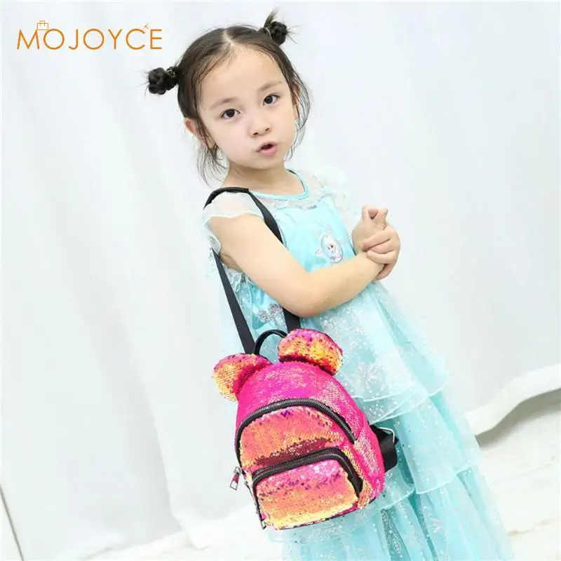 New Baby Girls Kids Backpack Mouse Ears Bags Kids Fashion Mini School Bag Women Travel Sequins Backpack Mini Bag Dropshipping