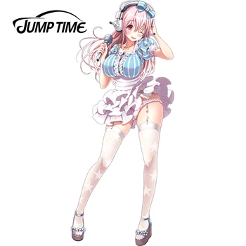 

JumpTime 13cm x 5.6cm Japanese Anime Sticker Super Sonico Render Cute Girl Racing Decal Vinyl Rear Windshield Car Stickers
