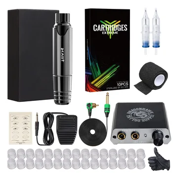

Dragonhawk New Tattoo Machine Gun Set Kit Motor Rotary Pen Power Needles