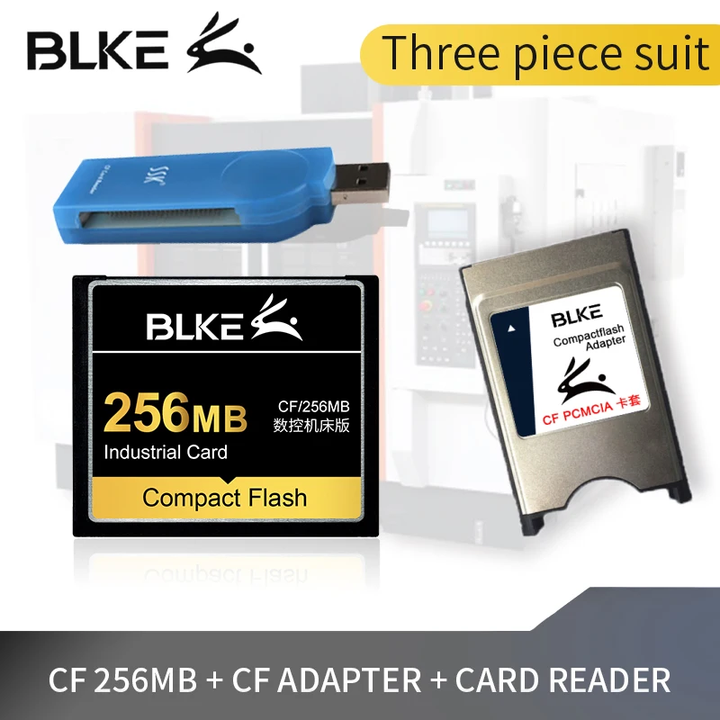 Комплект из трех предметов BLKE CF card+ CF адаптер+ кардридер Compact Flash card 4G 2G 1G 512M 256M 128M для станка/CNC/Fanuc - Емкость: 256M