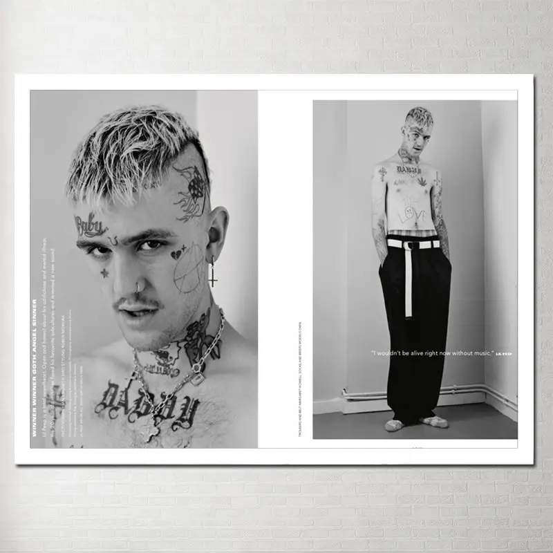 Холщовый постер Lil Peep Obrazek для детей скандинавские настенные картины гостиной