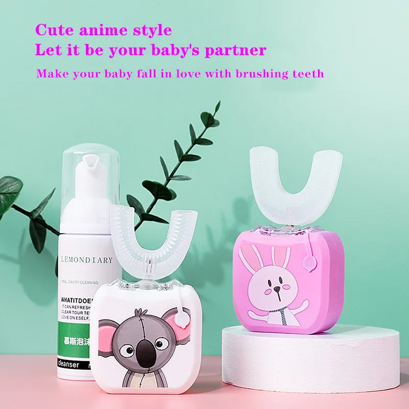 Smart U 360 Degrees Kids Electric Sonic Toothbrush Silicon Automatic Ultrasonic Tooth Brush USB Charging Oral B LED Blue Light Smart U 360 Degrees Kids Electric Sonic Toothbrush Silicon Automatic Ultrasonic Tooth Brush USB Charging Oral B LED Blue Light