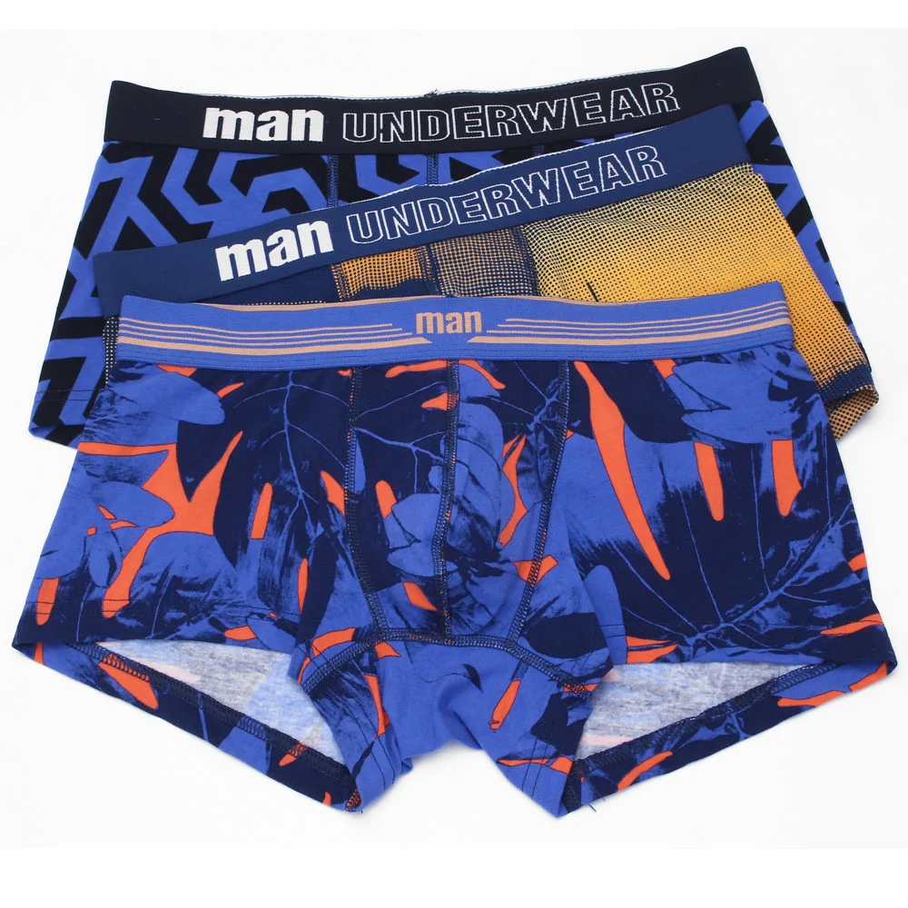 

Male Print Cotton Mid-Rise seamless boyshort Men's panties underwear men boxer shorts M-3XL mix color 6pcs/lot C502