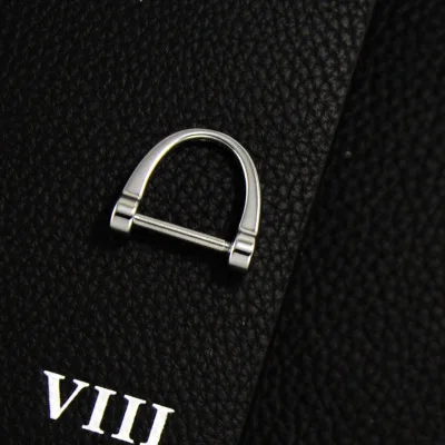 CHEENCHENG Hand-woven Car leather keychain Metal for cars key chains horseshoe buckle creative gift Motorcycle Auto accessories - Название цвета: D-buckle