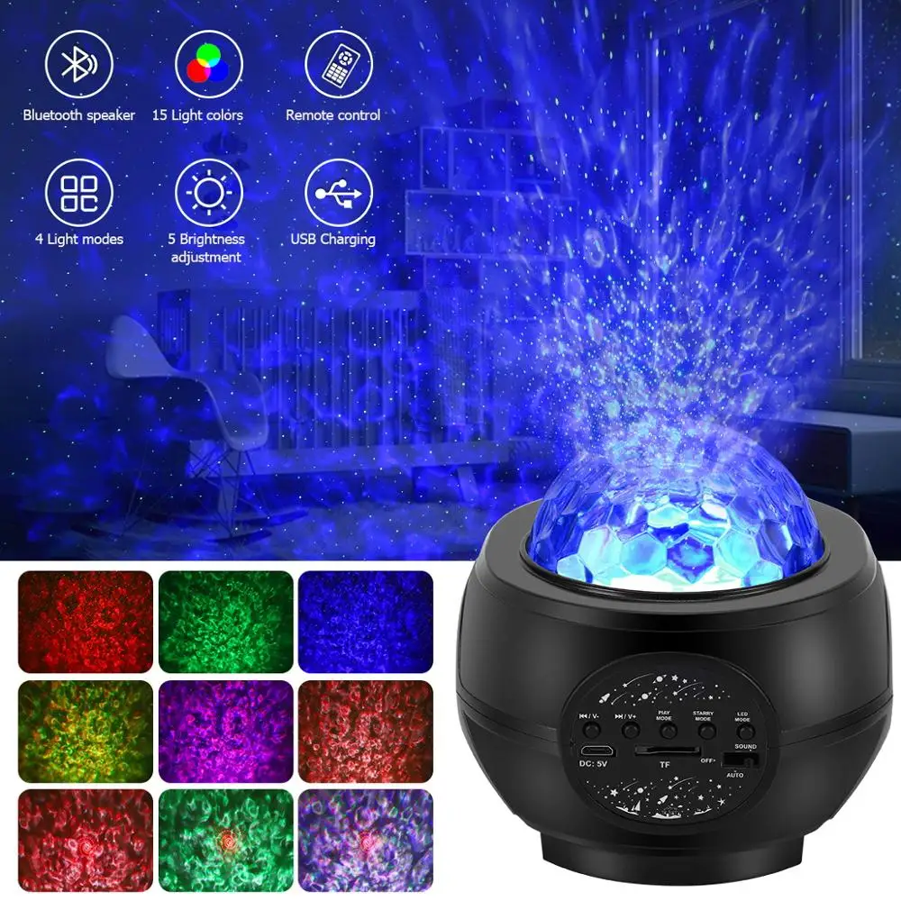 

LED Starry sky projector USB bluetooth night light Romantic colorful starry sky projection lamp with remote control party lamp